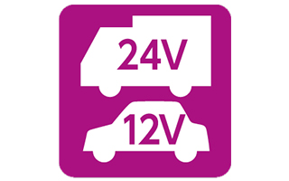 12V/24V入力に対応 12V/24V入力に対応