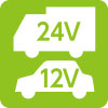 12V/24V入力に対応 12V/24V入力に対応