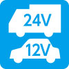 12V/24V入力に対応 12V/24V入力に対応