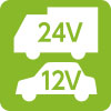 12V/24V入力に対応 12V/24V入力に対応