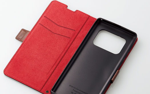 AQUOS R6 ソフトレザーケース ステッチ 磁石付き 手帳型 - PM-S211PLFYBK