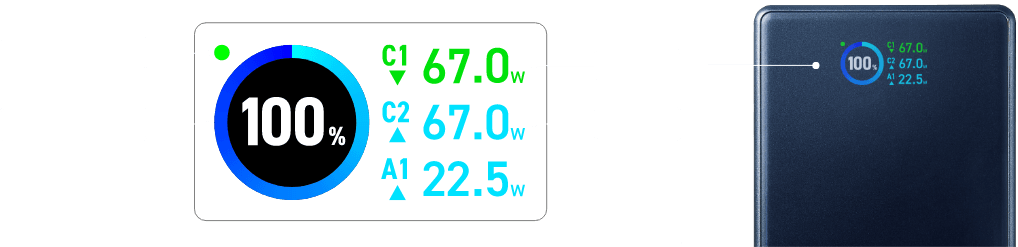 リアルタイムで放充電を表示