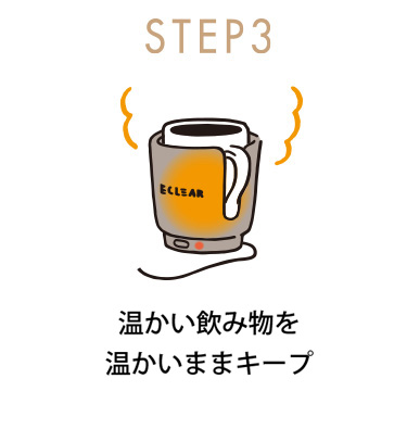 カップを本製品に置く