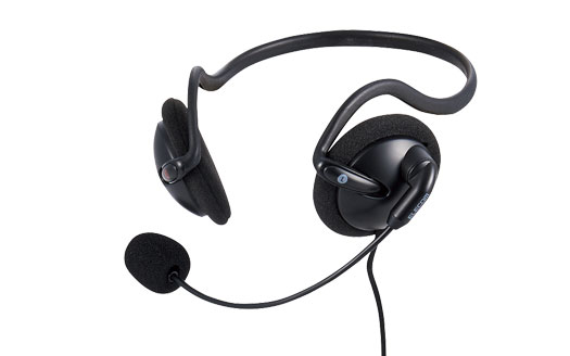 ネックバンドタイプ ヘッドセット 有線 4極φ3.5mm - HS-NB05TBK