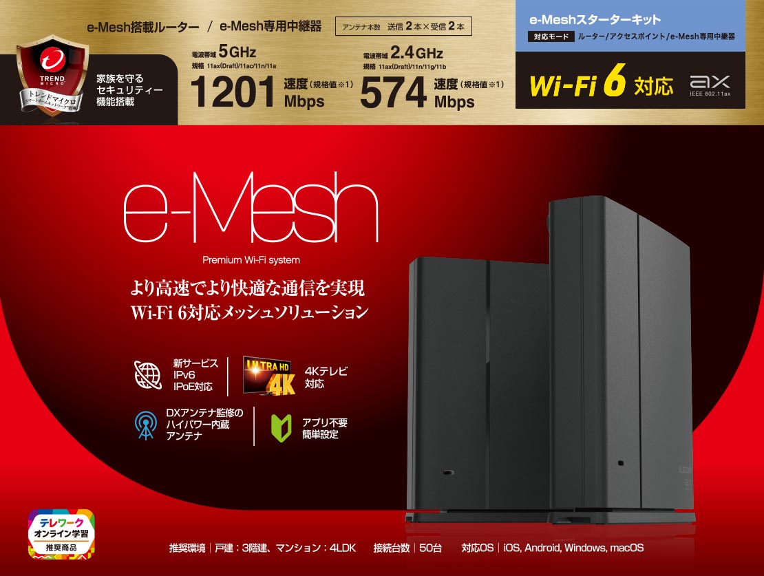 ELECOM e-Mesh Premium Wi-Fi system