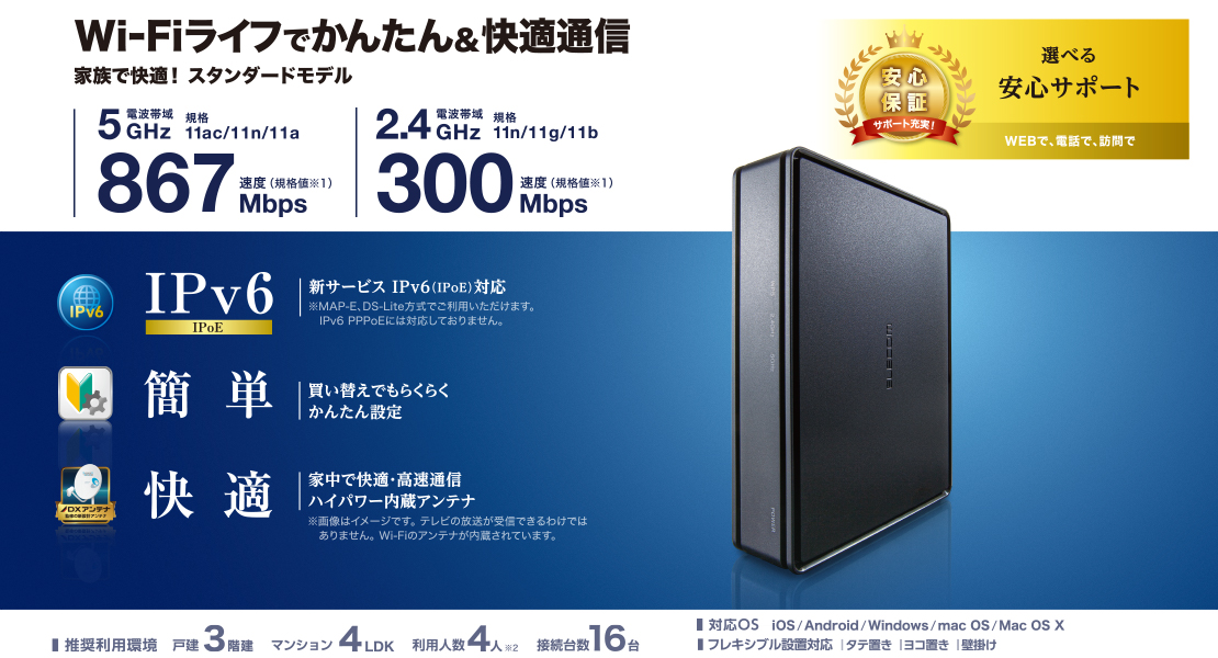 Wi Fi 5 11ac 867 300mbps Wi Fi ギガビットルーター Wrc 1167gs2 B