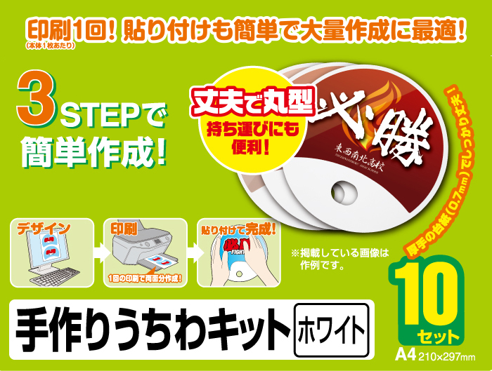 手作りうちわキット 丸型 ホワイト Ejp Uwcwhz