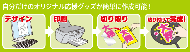 自分だけのオリジナル応援グッズが簡単に作成可能！