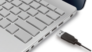 パソコンのUSB端子につなぐだけで使える パソコンのUSB端子につなぐだけで使える