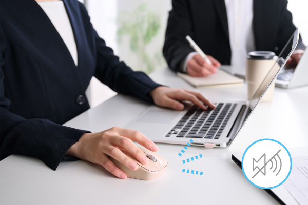 主要な6ボタンが静音対応