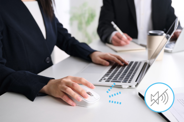 主要な6ボタンが静音対応