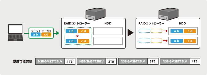 2ベイLinux搭載NAS6TB - NSB-3MS6T2BLV