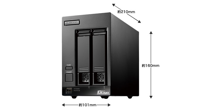 デスクトップ2ベイ WSIoT2022forStorage Standard搭載NAS(16TB) - NSB