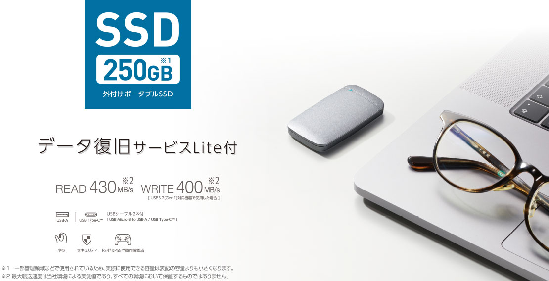商品 ESD-EFA0250GNVR エレコム USB3.2 PS5 対応 250GB PRO 外付けポータブルSSD ネイビー 動作