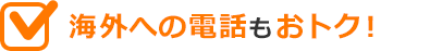 海外への電話もおトク！