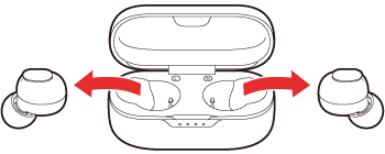 充電ケースから取り出す