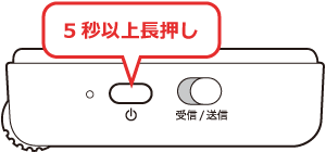 電源ボタンを5秒以上長押し