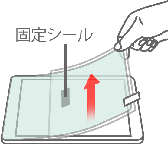 固定シールを液晶から剥がす