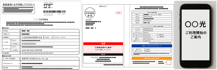 プロバイダー情報が記載されている書類などのイメージ画像