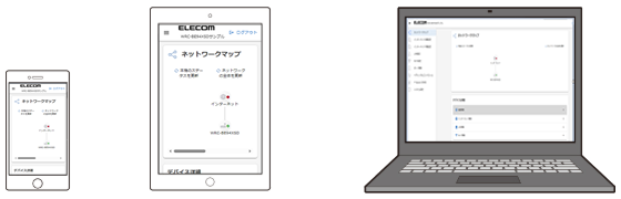 各端末の管理画面表示イメージ画像