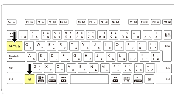 Fnキーを押しながらペアリング/Tabキーを押す