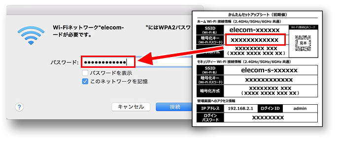 暗号キー入力