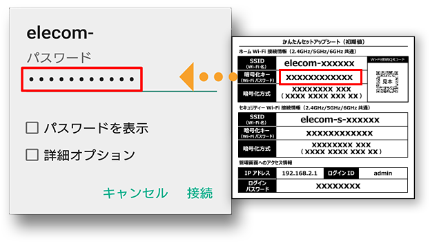 暗号キー入力