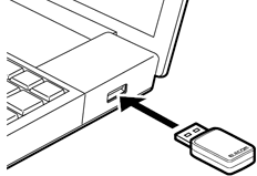 USBポートに差し込む画像